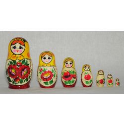 Вятский сувенир / Painted nesting doll "Russian woman" 7 pr.