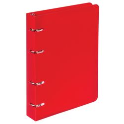 BRAUBERG / Cuaderno sobre anillas A5 (160x215 mm), 80 hojas, Funda de plástico, jaula, "Rojo" / 4 uds.
