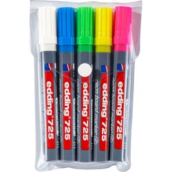 EDDING / Edding / Whiteboard Marker Set, abgeschrägte Spitze, 2-5 mm, 5 Farben 5 Farben