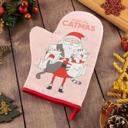 Этель / Ethel / Potholder "Catmas" 20x28cm, twill, 100% x / l, wadding 250g / m2