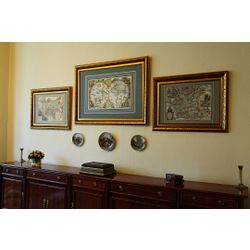 Арбет Мрамор / Arbet Marble / Map of Russia by Gessel Gerrits, Amsterdam, 1614 in a baguette - a replica