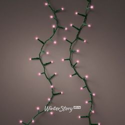 Kaemingk / Guirlande LED Lumineo Snake - Sweety 16 m, 750 lumières LED roses, PVC vert, contrôleur, minuterie, IP44