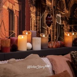 Kaemingk / LED candle with simulated flame Stella 17 cm almond wax, battery operated, timer