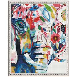 Опт-картина / Khảm kim cương 40x50, kim cương tròn Hình con voi cách điệu