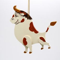Set of Christmas tree toys bulls, 3 pieces