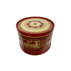 Беломорские узоры / Wooden box with lid "Mezenskaya painting" round 27.5 cm