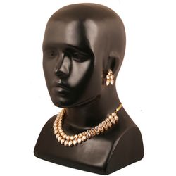 Touchstone Indisches Bollywood Traditionelles Mughal Kundan Polki Look Neutral Braut Designer Schmuck Halskette Set In Goldton Für Frauen