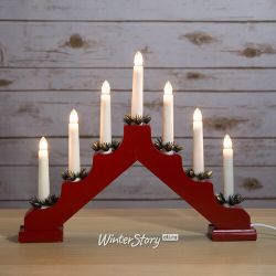 Kaemingk / Slide lamp Christian 40 * 30 cm red, 7 electric candles