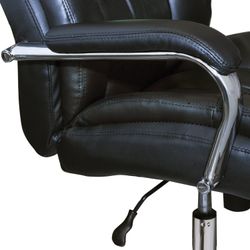 Silla de oficina BRABIX PREMIUM "Amadeus EX-507", cuero ecológico, cromo, negro