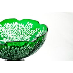Гусевской Хрустальный завод / Crystal vase for fruit "Celebration" green