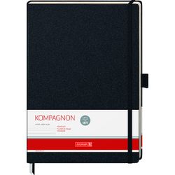 Brunnen / Companion Classic Defter, lastikli, 80 g/m2, cetvel, A4, 96 yaprak Siyah