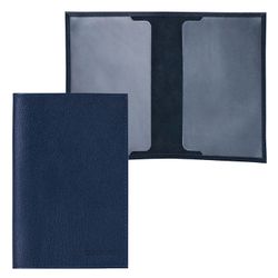 Passport cover FABULA "Largo", genuine leather, embossed "Passport", blue