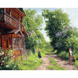 ВанГогВоМне / Pintar por número "Casa rusa" 40x50 cm