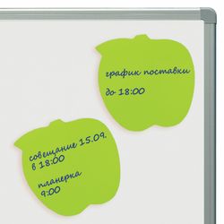 BRAUBERG / Self-adhesive block (sticker) shaped NEON "Apple", 50 sheets, green, euro hanger
