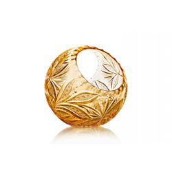 Гусевской Хрустальный завод / Crystal vase-basket "Ball" medium amber