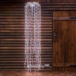 Kaemingk / Decoração LED Cascade prata 2 m, 680 lâmpadas LED brancas frias, controlador, IP44