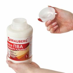 PVA glue BRAUBERG, 1 kg, universal (paper, cardboard, wood)