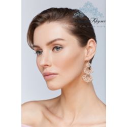 Lace earrings "Fun" beige