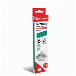 Pencil my BRAUBERG, 1 piece, "Grass", NV, without gum, plastic housing green, sharpened
