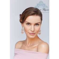 Lace earrings "Fun" beige
