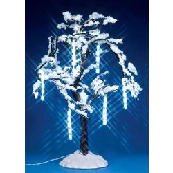 Wood with sparkling 'melting' icicles, 14.5x22x10 cm, batteries, LEMAX