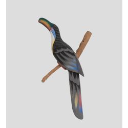 Decor and Gift / Wooden figurine "Toucan on a branch" 50 cm