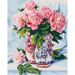Опт-картина / Painting by numbers 40x50 Bouquet of peonies