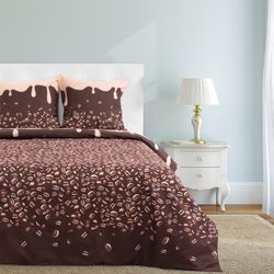 Этель / Bed linen euro Coffee 200x217 cm, 220x240 cm, 70x70 cm - 2 pcs., 100% cotton, calico 125 g / m²