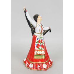 Vernissage of History / Kleine Figur einer Kosakenfrau mit Schal (handbemalt)