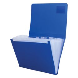 Elastik bantlı dosya BRAUBERG "Business", A4, 13 bölmeli, plastik indeks, mavi, 0,5 mm