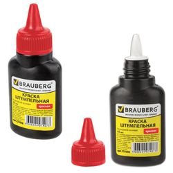Stamping ink, BRAUBERG, red, 45 ml, water based