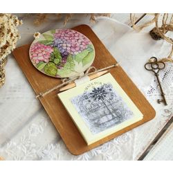 Milotto / Hydrangea magnet with writing block
