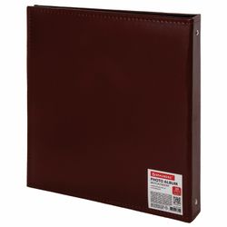 Photo album BRAUBERG "Alpha" 20 magnetic sheets, 23x28 cm, smooth leather, brown
