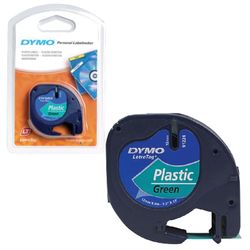 DYMO LetraTag label printer cartridge, 12 mm х 4 m, plastic ribbon, green