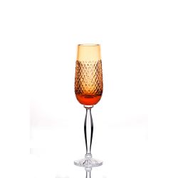 Гусевской Хрустальный завод / A set of crystal glasses "Valencia" amber on a colorless stem 6 pieces