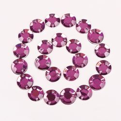 Rhinestones for creativity Round, pink, 8mm, 30 grams, TREASURE ISLAND