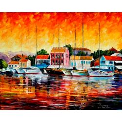 Опт-картина / Pittura dai numeri 40x50 Barche al molo