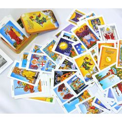 GamesDealer / टैरो कार्ड: "रेडिएंट राइडर-वेट टैरो डेक इन ए टिन"