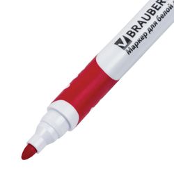 Marker for whiteboard BRAUBERG SOFT, RED, rubber insert, round tip, 5 mm