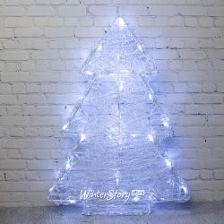 Kaemingk / Glowing figure Christmas tree White Pearl 60 cm, 60 cold white LED lamps with flickering, IP44