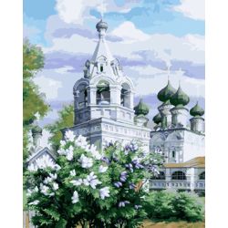 Опт-картина / Painting by numbers 40x50 White Temple