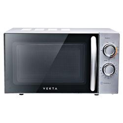 VEKTA MG720AHS microwave oven, 20 litres, 700 watt power, mechanical control, grill, timer, silver
