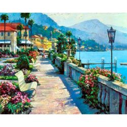 Опт-картина / Painting by numbers 40x50 Solnechnaya embankment