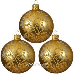 Kaemingk / Set palline di vetro Bouquet venezuelano 8 cm oro, 6 pz