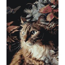 Опт-картина / Cuadro por números CAKADU 40x50 Gato en flores