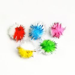 POM-poms for creativity, multicolor, shiny, 6 flowers, 25 mm, 20 PCs., TREASURE ISLAND