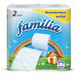 FAMILIA / White toilet paper, 2-layer (4x16.2 m), solder 4 pcs.