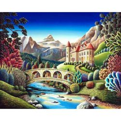 Опт-картина / Painting by numbers 40x50 Fairytale castle