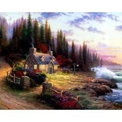 Опт-картина / Pintura por números 40x50 Casa en la orilla