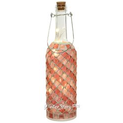 Kaemingk / Greek Rose bottle lamp, 30 cm, battery operated, glass